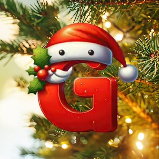 Adornos colgantes, colgante, colgante de decoración, llavero, colgante de decoración de árbol de Navidad de 26 letras, decoración navideña personalizada de bricolaje, decoración colgante para árbol de