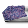 thumbnail image 3 of Geometric Soft Flannel Fleece Blanket, Graphic Adjacent Triangles in Blue and Purple Shades Low Poly Effect Fractal Look, Cozy Plush for Indoor and Outdoor Use, 70" x 90", Multicolor, by Ambesonne, 3 of 6