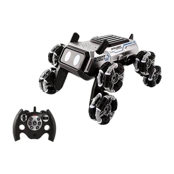 1:14 Control remoto Robot juguete para perros 8WD Control remoto CAR de juguete Funny recargable Plata