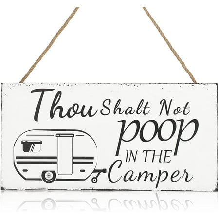 Thou Shalt Not Poop in The Camper Sign No Pooping Wood Hanging Sign Funny No Pooping Thou Shalt Not Poop in The Camper Sign No Pooping Wood Hanging Sign Funny No Pooping