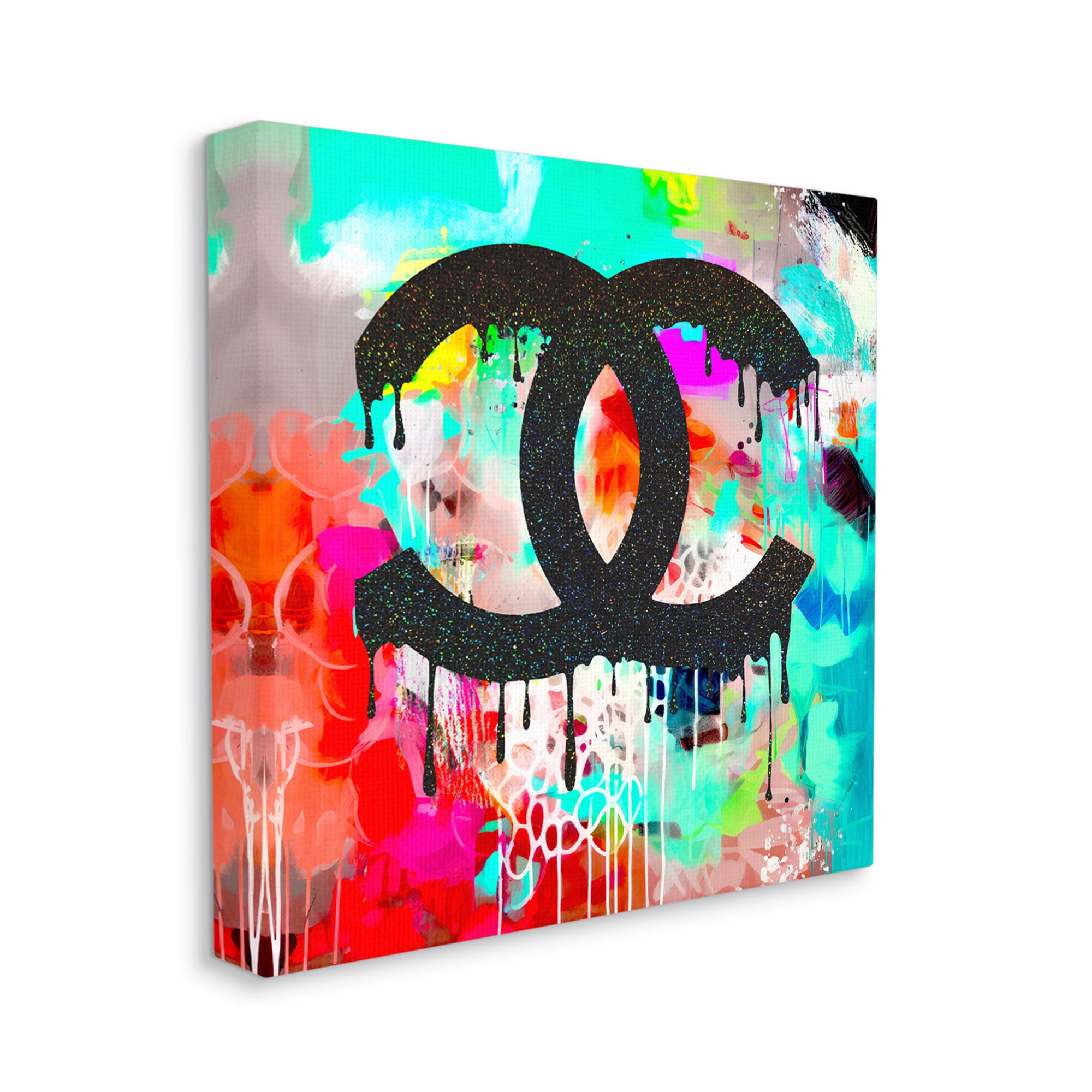 Stupell Industries Glam Drip on Graffiti Abstract Painting Gallery Wrapped Canvas Print Wall Art, 24 x 24