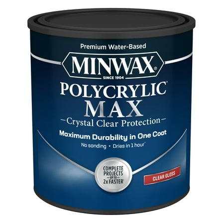 Minwax Polycrylic Max, Gloss, Clear, 1 Quart