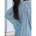 thumbnail image 5 of Womens Crochet Bell Long Sleeve V Neck Loose Maxi Dress Boho Eyelet Long Sundresses with Slit S, 5 of 9