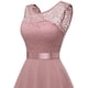 thumbnail image 4 of VISgogo Mujer Verano A-line Vestidos Color Sólido Recorte Cuello Redondo Túnica Cintura Sin Mangas Vestido VISgogo moda, 4 of 9