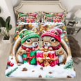 thumbnail image 2 of Homewish 3D Jungle Squirrel Twin Sheet Sets, Christmas Winter Gifts Twin Fitted Sheet, Kawaii Rustic Animal Flat Sheet, Super Cozy Room Decor, 3 Pieces, 2 of 7