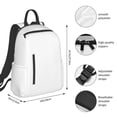 thumbnail image 3 of Naloa White Print Lightweight DayBackpack Suitable for school, work, shopping, travel, etc., 3 of 5