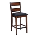 thumbnail image 4 of Linon Lupo 5-Piece Modern Rubberwood Counter Height Dining Set with Padded Seats, Dark Cherry, 4 of 17