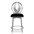 thumbnail image 2 of Bowery Hill Contemporary Metal 24" Barstool in Black (Set of 2), 2 of 7