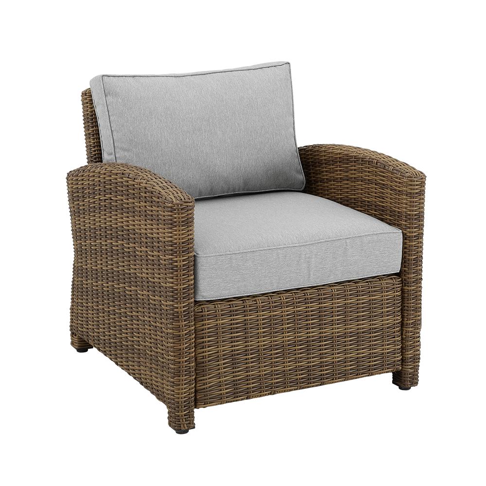 Crosley Furniture Bradenton 18.5" Wicker / Rattan Outdoor Armchair in Gray/Brown - image 3 of 12