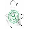 thumbnail image 1 of Zodiac Taurus Apron Grunge Looking Graphic Rubber Stamp Design Vintage Stars and Sign, Unisex Kitchen Bib Apron with Adjustable Neck for Cooking Baking Gardening, Fern Green and White, by Ambesonne, 1 of 3