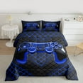 thumbnail image 2 of jejeloiu Cartoon Gamepad Queen Comforter Set,Games Console Lover Bedding Sets,Blue Rhombus Pattern Bedding Comforter Set For Boys Kids,Ultra Soft Home Decor Reversible,3 Pieces, 2 of 8