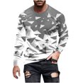 thumbnail image 2 of QUINDOS Shirts for Men,Men's Fall And Winter Fashion Casual Round Neck Long Sleeve Pullover Stripe Printed Comfort Workout T Shirt, 2 of 5