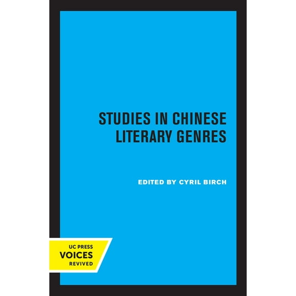Studies in Chinese Literary Genres, (Paperback)