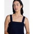 thumbnail image 5 of Time and Tru Women's Linen Blend Square Neck Tank Top, Sizes XS-XXXL, 5 of 6