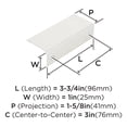 thumbnail image 4 of Amerock Edge Pulls 3 inch (76mm) Center-to-Center Polished Nickel Cabinet Edge Pull - 10 Pack, 4 of 5