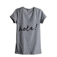 thumbnail image 1 of Hola Hello Women's Fashion Relaxed V-Neck T-Shirt Tee Heather Grey 2X-Large, 1 of 3