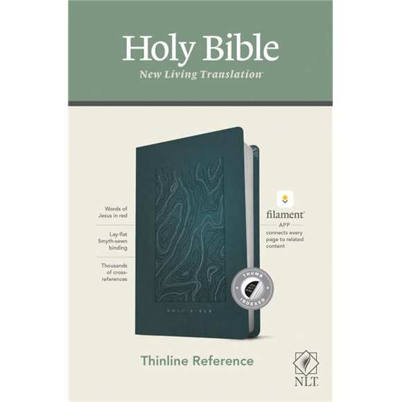 NLT Thinline Reference Bible, Teal Blue LeatherLike Indexed