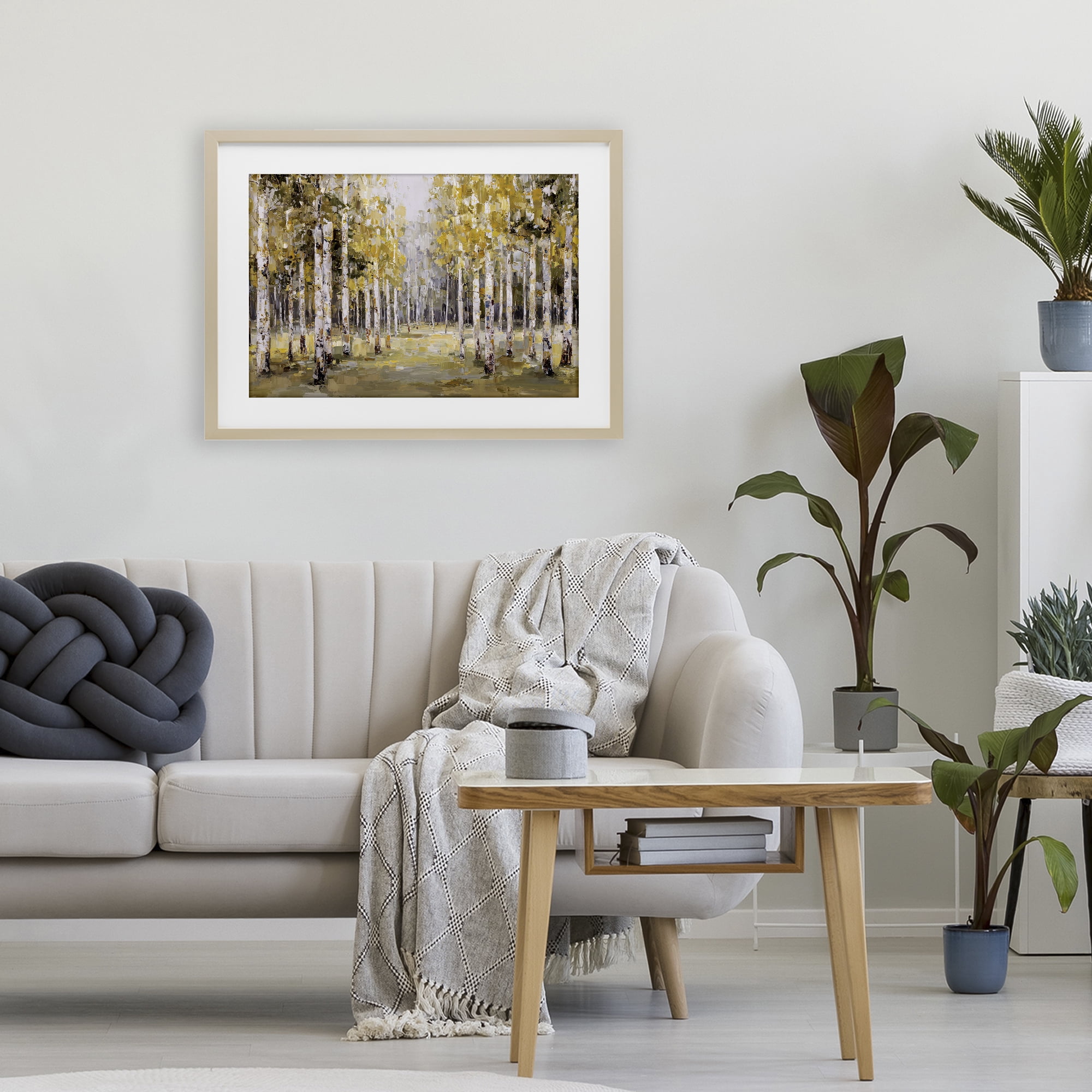 Stupell Industries Impressionist Birch Trees & Fall Leaves Birch Framed Print Under Glass, design by Jacky Ngan