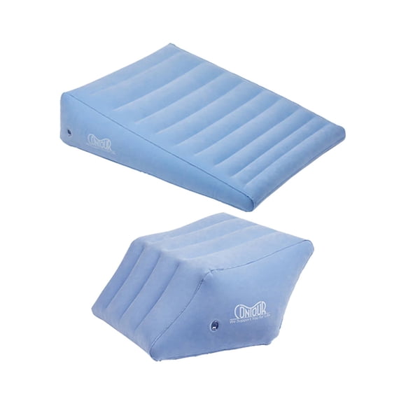 Juego de Cojines Inflables AGBOX para Piernas y Espalda Color Azul | Alivio de Dolor, Mejora la Circulación y Soporte Ergonómico | Portátiles e Ideales para Viaje y Hoga