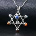 thumbnail image 7 of Natural 7 Chakra Reiki Gemstone Healing Hollow Star Point Stone Merkaba Pendants, 7 of 7