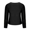 thumbnail image 3 of Birdeem Mode Décontractée Femmes Col Rond Couleur Unie Manches Longues Blouse, 3 of 7