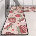 thumbnail image 2 of Kitchen Rugs Sets Of 2,Strawberry Plants Fruit Heart Beige Pattern Anti Fatigue Kitchen Mat Rugs Non Slip Washable,Decorative Kitchen Floor Mats for Kitchen,Sink,Laundry,17"x47"+17"x47", 2 of 5