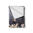 thumbnail image 2 of Almond Blossom Soft Flannel Fleece Throw Blanket, Exotic Wooden Sign Word Love on Greyscale Background, Cozy Plush for Indoor and Outdoor Use, 50" x 60", Charcoal Grey Pale Brown, by Ambesonne, 2 of 6