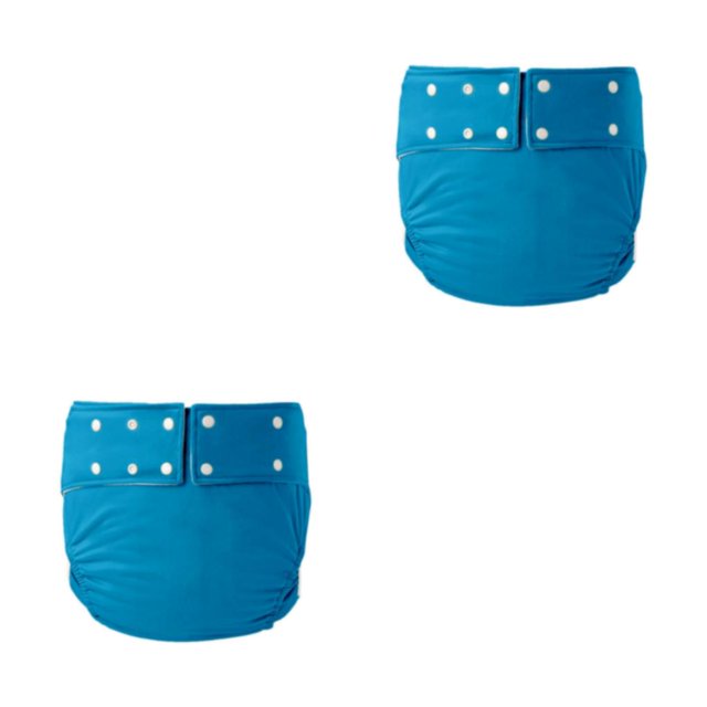 Transemion Adult Cloth Diapers Adult Nappy Reusable Leakfree Against Incontinence Lake blue 72-92cm 2Set