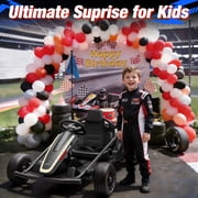 Joyracer 24V 14Ah Kids Electric Go Kart with Remote Control, 3 Speed Modes 5–10 MPH, 2 * 200W Motors, Metal Frame Ride on Toys Drift Kart for Big Kids, Music & Bluetooth, Black
