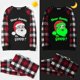 thumbnail image 1 of Pijamas familiares a juego navideños Luminosos y brillantes Dear Santa We Good Conjunto de pijamas negros, 1 of 3