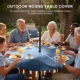 thumbnail image 3 of Round Outdoor Tablecloth with Umbrella Hole and Zipper, Blue Grey Tablecloth with Elastic Waterproof, Modern Oil Painted Art Abstract Geometric Patio Table Covers for 45" - 54" Picnic Pool Tables, 3 of 9