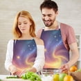thumbnail image 3 of Colorful Tie Dye Nebula Pattern Apron-Garden Aprons for Women with Pockets-Cotton Linen Waterproof Kitchen Cooking Gardening Aprons Adjustable for Kitchen,Cooking,BBQ and Salon 33x27 Inch, 3 of 7