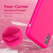 Compatible with iPhone Xs Max Case, Drop Protection Liquid Silicone Gel Rubber Full Body Bumper Cover with Soft Microfiber Shockproof Phone Case for iPhone Xs Max 6.5, Hot Pink