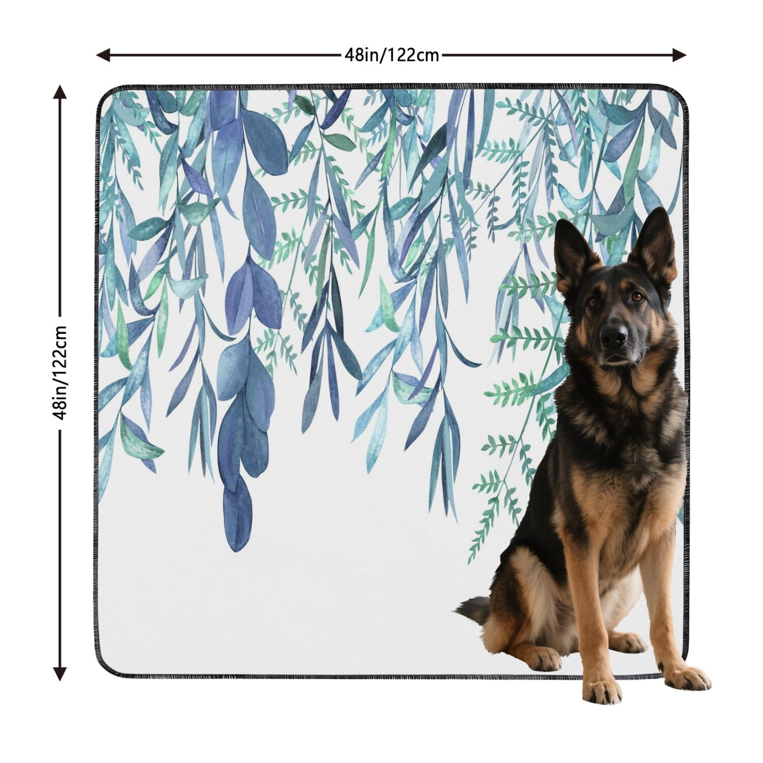 Extra Large 48x48 Inch Reusable Dog Training Pads 2-Pack, Heavy Duty Washable Puppy Potty Mats, High Absorbency Leakproof Base for Indoor Use, Floral Design