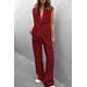 thumbnail image 3 of Conjunto PRETTYGARDEN Rojo Vino Chaleco sin Mangas Pantalones Palazzo Talle XL, 3 of 8