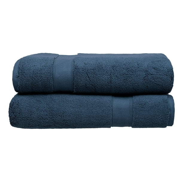 Hotel Style 70”L x 30”W Egyptian Cotton Bath Sheets, Marine Deep, 2