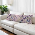thumbnail image 2 of Pink Flowers Body Pillow Covers 20"x60", Spring Floral Purple Butterflies Farmhouse Soft Brushed Microfiber Breathable Throw Pillow Covers, Decorative Pillowcase with Zipper for Couch Sofa Bedroom, 2 of 9