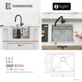 thumbnail image 4 of Stylish Undermount 22" Stainless Steel Single Bowl Workstation Kitchen Sink with 3 accs S-622WK, 4 of 12