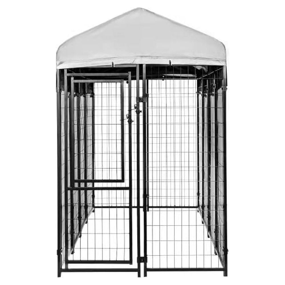 KennelMaster Black Welded Wire Dog Kennel, 8 ft. x 4 ft. x 6 ft