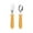 Yellow-B, variant on 304 Stainless Steel Baby Fork and Spoon Set with Safety Handle for Toddler Self-Feeding Training