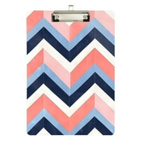 FORMRS Acrylic Clipboard with Low Profile Clip Standard A4 Letter Size, 12.5" x 9", White Geometric