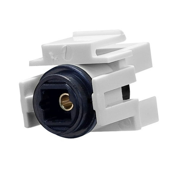 Monoprice S/PDIF (Toslink) Digital Optical Audio Keystone Jack, Female to Female Coupler, White