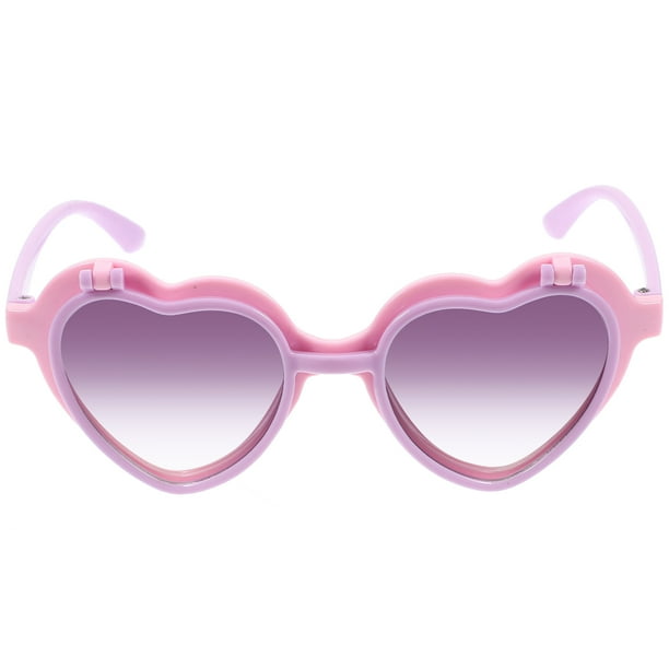 1 par de gafas de sol con forma de corazón para niños y niñas, adorables gafas de sol