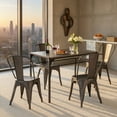 thumbnail image 3 of Topcobe 4 Pcs Modern Bar Stools with Removable Back and Rubber Feet, Living Room Chairs for Home Kitchen, Gun, 3 of 7