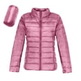 thumbnail image 6 of Women Lightweight Puffer Jacket Standing Collar Down Coat Solid Color Quilted Casual Feather Warm Outerwear, 6 of 6