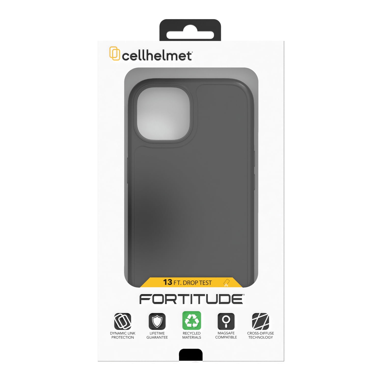 cellhelmet Fortitude Series Case, iPhone 15 Pro, Onyx Black