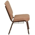 thumbnail image 6 of Flash Furniture HERCULES Series 18.5''W Church Chair in Caramel Fabric with Cup Book Rack - Copper Vein Frame, 6 of 8