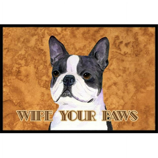 Carolines Treasures SS4884JMAT 24 X 36 In. Boston Terrier Wipe Your Paws Indoor Or Outdoor Mat