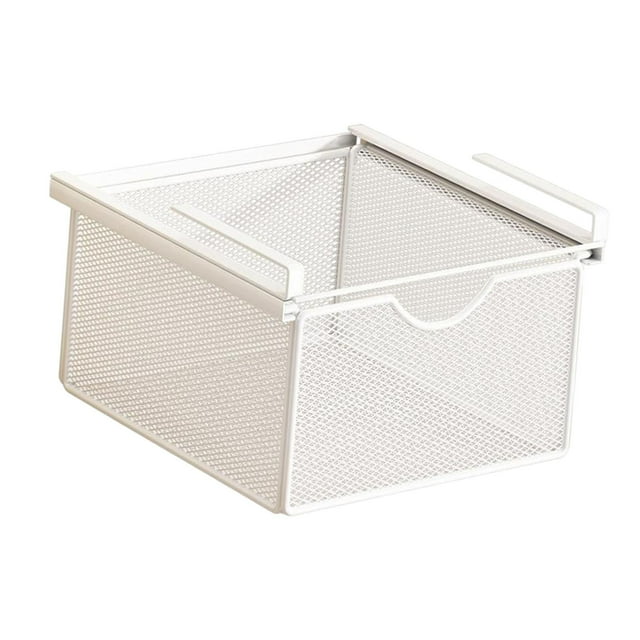 DOLITY Panier de Rangement sous Étagère Simple Coulissant pour Bureau Bibliothèque Placard Élargir et Approfondir