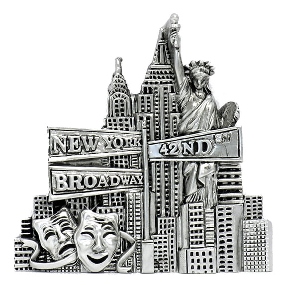 Silver New York City Landmarks Magnet